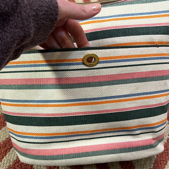 NWT FOSSIL Talulla Hobo Spring Stripe bag with additional and adjustable strap - Picture 9 of 15